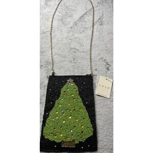Lulu-NewYork NWT Beaded Christmas‎ Tree Purse